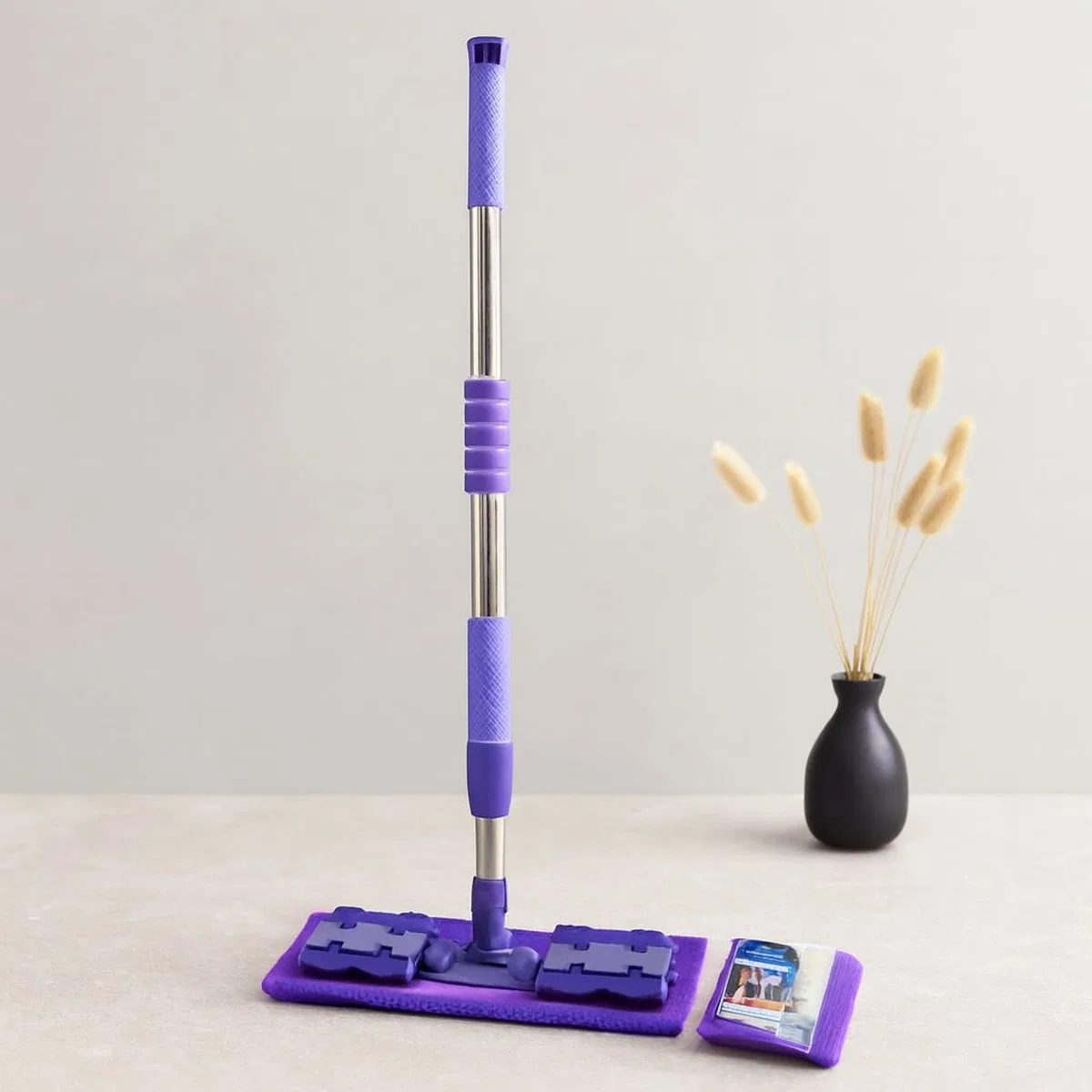 Mandallı Palet Mop Mikrofiber Paspas Metal Uzayan Sap 70-107 cm 360° görsel 2
