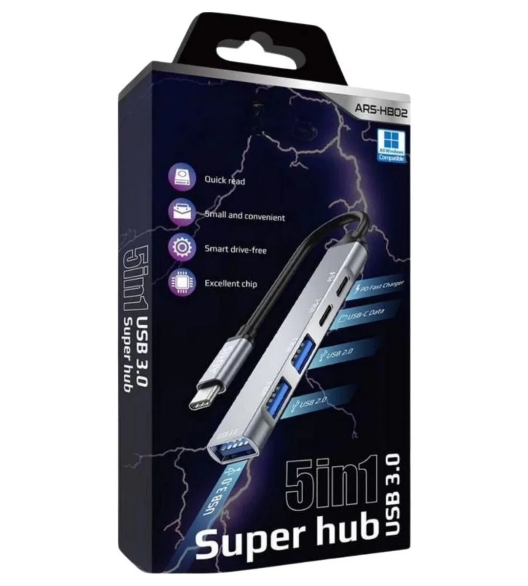 5in1 Metal Usb Hub – Yüksek Hızlı Çoklayıcı, 5 Bağlantı Noktalı, Dayanıklı Ve Taşınabilir Tasarım görsel 3
