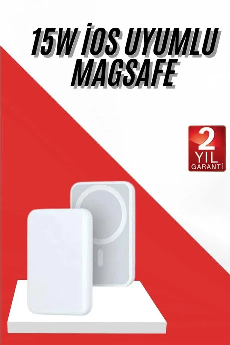 İOS Uyumlu Magsafe Kablosuz 15w Şarj Powerbank Magesafe görsel 2