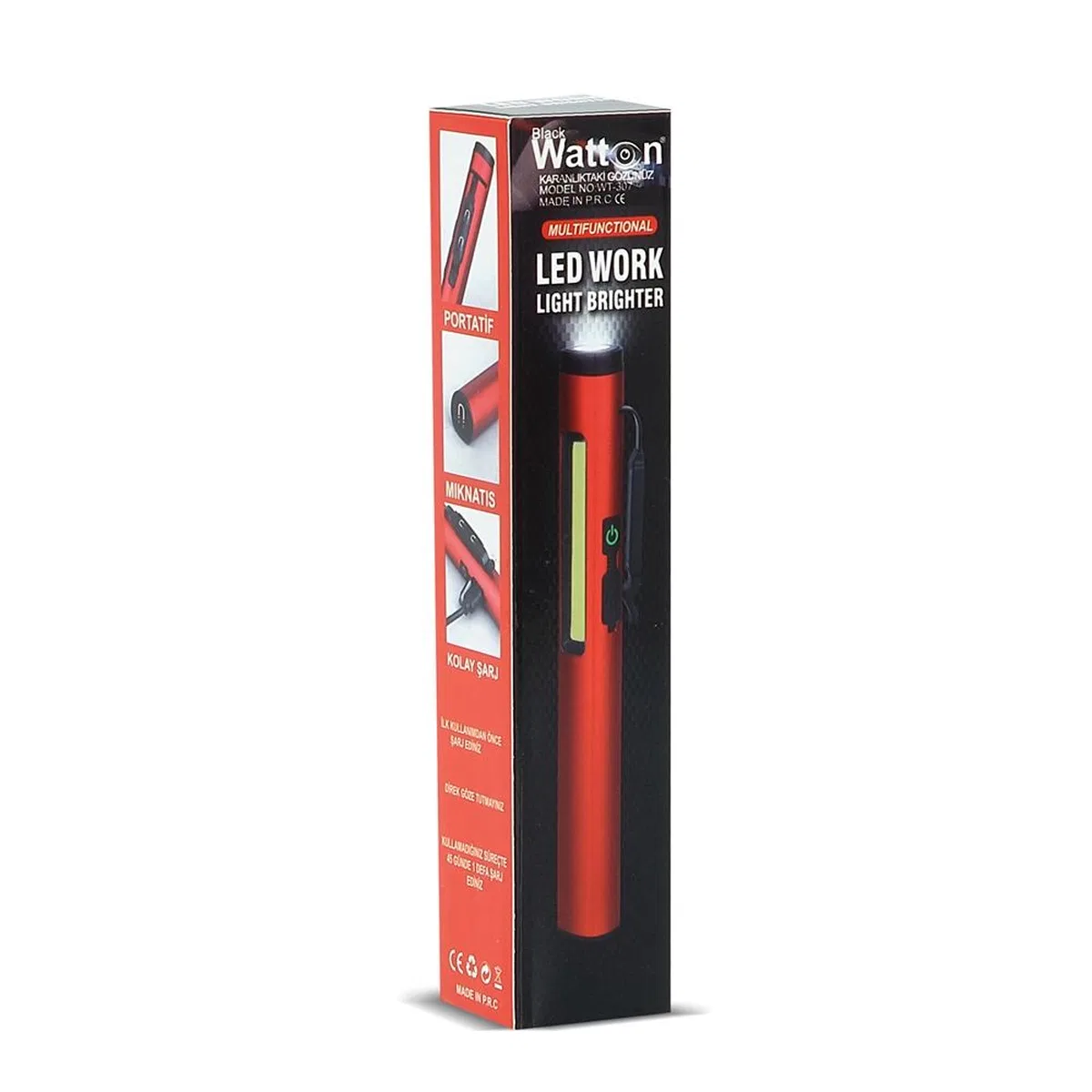 Şarjlı Mıknatıslı Çalışma Lambası Cep Feneri Wt-307-s görsel 5