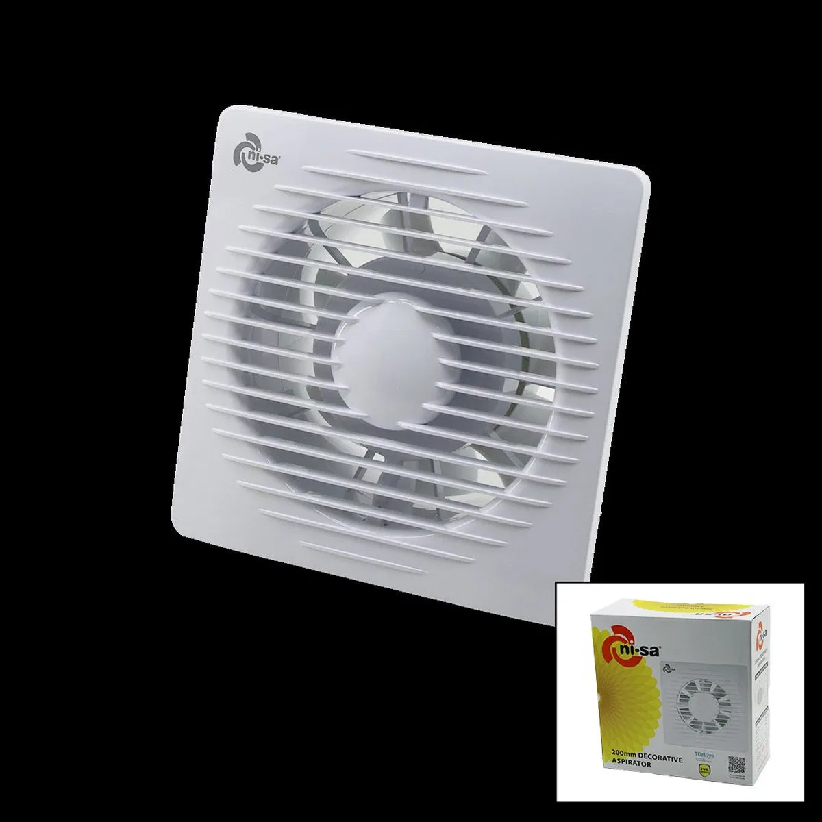 8" (200mm) 200 m³/h Banyo Tuvalet Havalandırma Aspiratörü 40W görsel 2