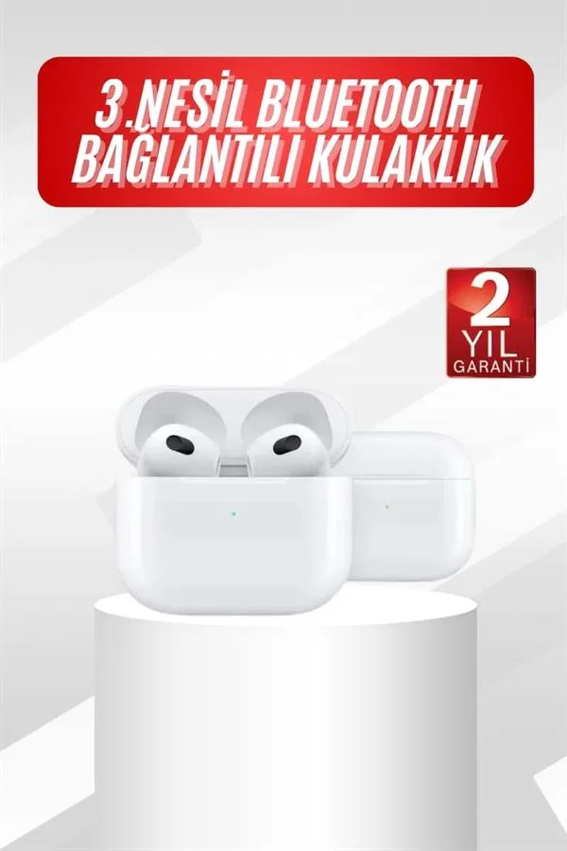 3. Nesil İOS Android Uyumlu Bluetooth 5. 0 Beyaz Çağrı Cevaplama görsel 2