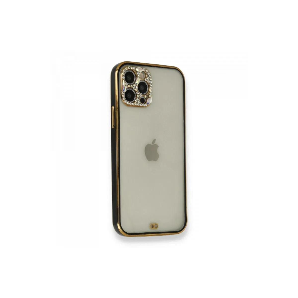 Apple İphone 12 Pro Kılıf Liva Taşlı Silikon - Siyah görsel 2