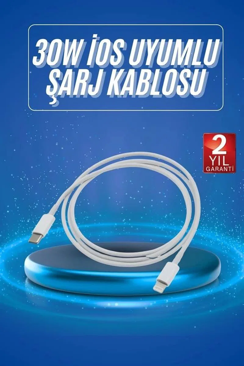 Type-c Ligtning 30w İos Şarj Kablosu Hızlı Şarj Kablosu görsel 2