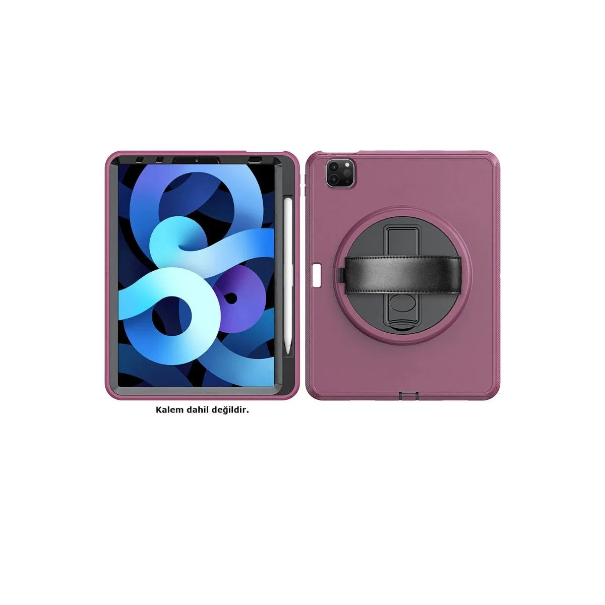 Apple İpad Pro 11 (2018) Kılıf Hand Strap Tablet Kılıfı - Mürdüm görsel 2