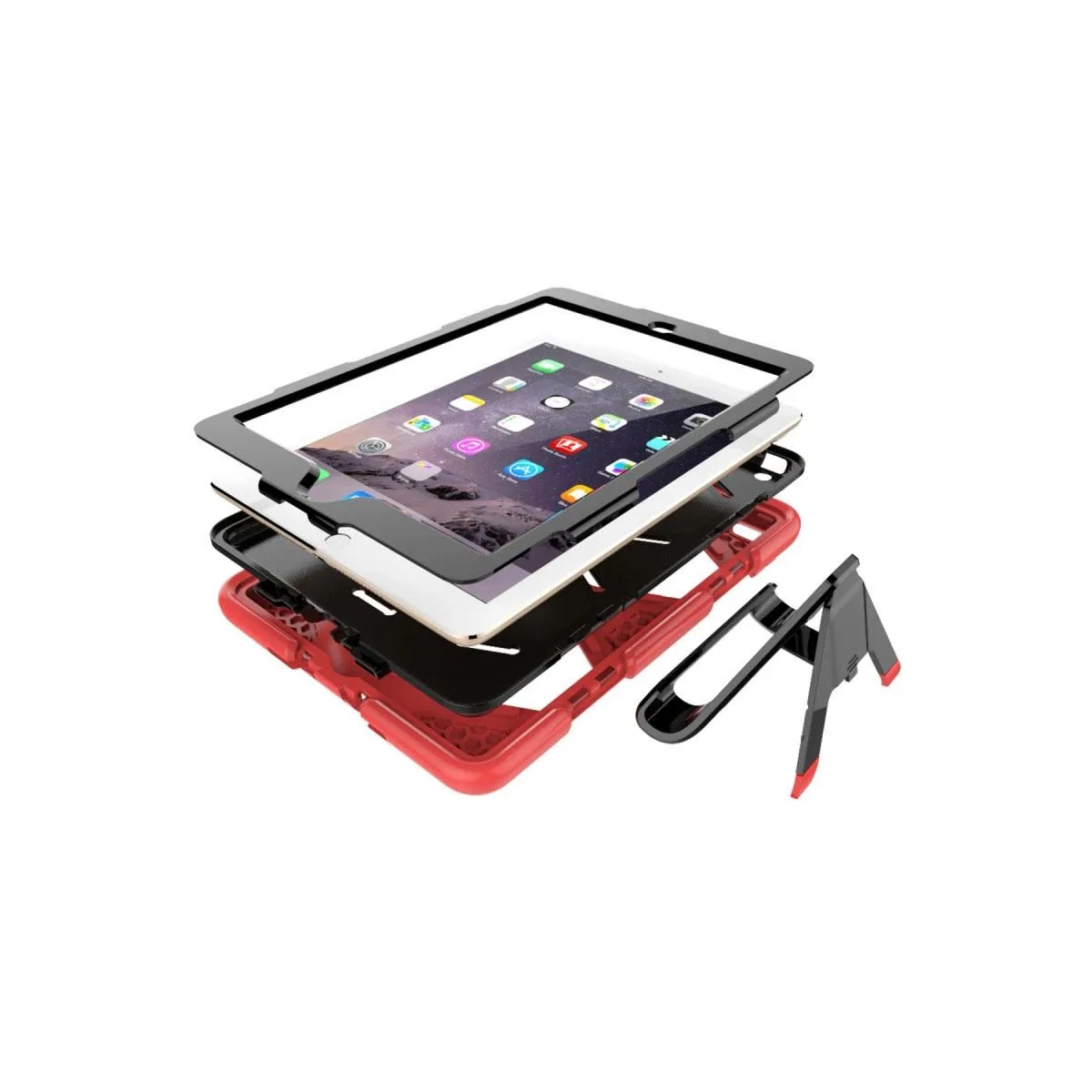 Apple İpad 5 Air 9. 7 Kılıf Griffin Tablet Kapak - Kırmızı görsel 6
