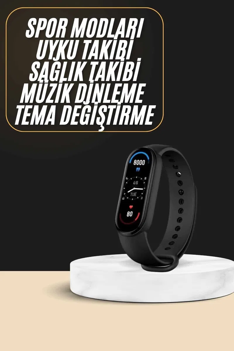 Akıllı Bileklik Android ve İOS Uyumlu Bildirim ve Çağrı Görme Spor Takibi görsel 2
