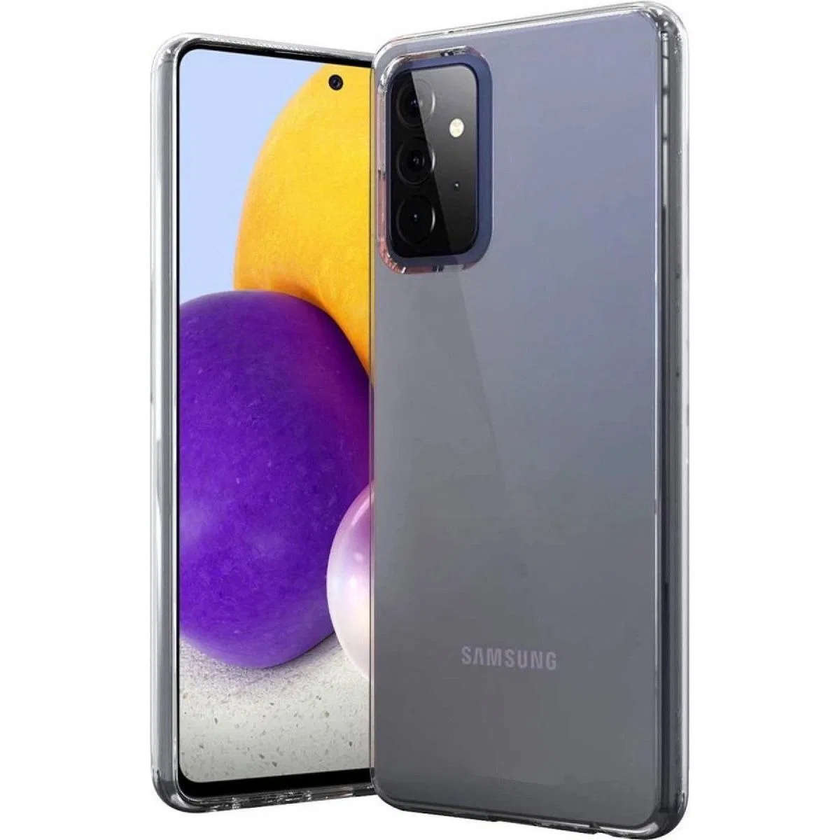 Samsung Galaxy A72 Kılıf Lüx Şeffaf Silikon görsel 2