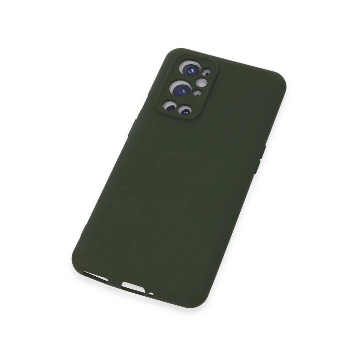One Plus 9 Pro Kılıf Nano İçi Kadife Silikon - Koyu Yeşil görsel 4