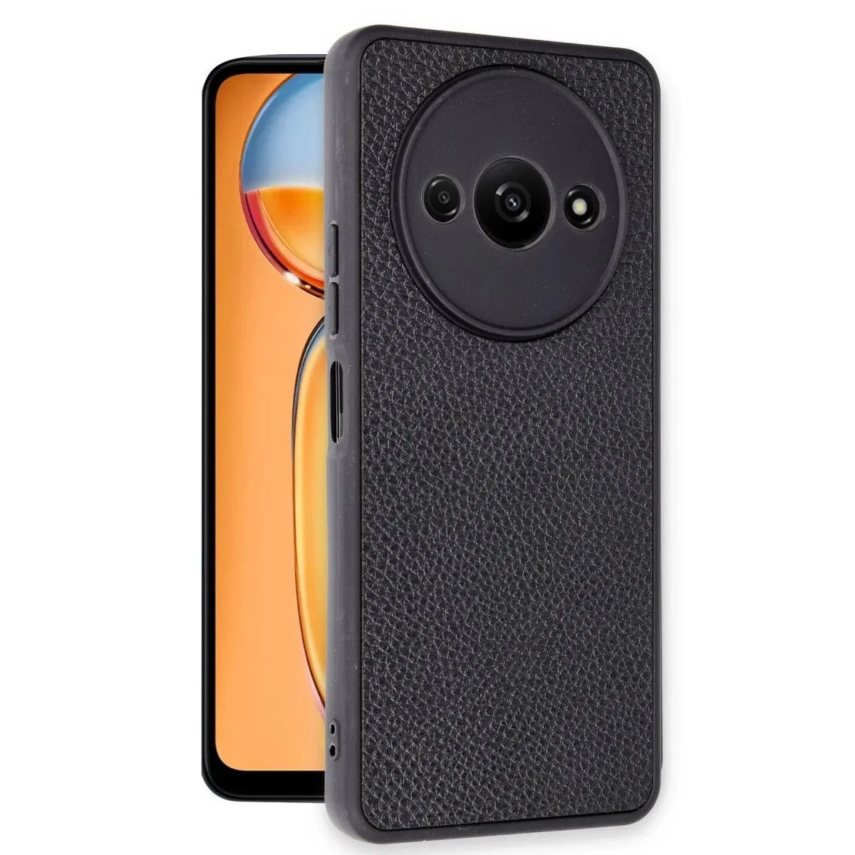 Xiaomi Redmi A3 4g Kılıf Aras Deri Kapak - Siyah görsel 2