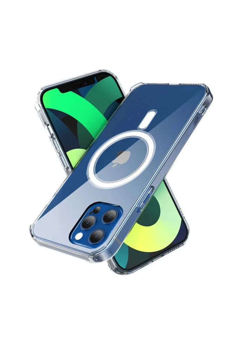 Iphone 14 Pro Kılıf Kamera Lens Korumalı Magsafe Destekli Şeffaf Darbe Emici Sert Kapak görsel 5