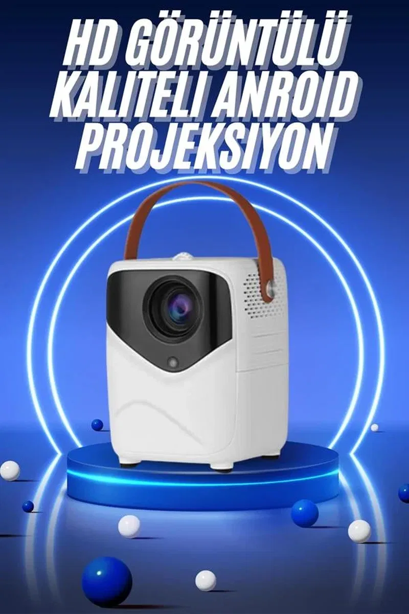 HD Ayaklı Portatif Projeksiyon Cihazı Bluetooth Wifi Akıllı Android İşlemcili görsel 2