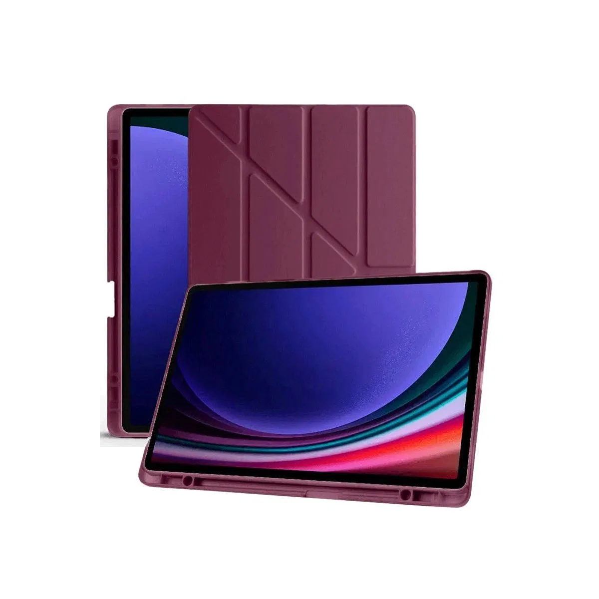Samsung Galaxy X610 Tab S9 Fe Plus 12. 4 Kılıf Kalemlikli Mars Tablet Kılıfı - Mürdüm görsel 4