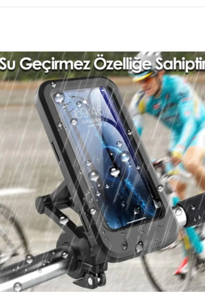 Gidon Bağlantılı Su Geçirmez Mıknatıslı Motorsiklet Telefon Tutucu görsel 4
