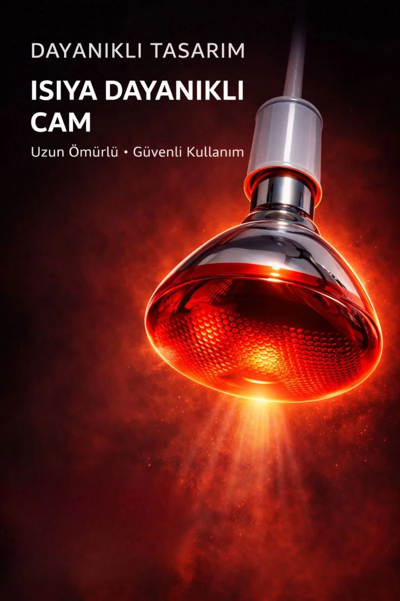 150w Isıtıcı Ampul Kırmızı Isı Lambası Civciv Kümes Kuluçka E27 Duy Isıtma Ampulü görsel 7