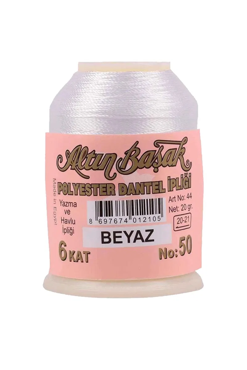 3 Adet Altınbaşak Oya ve Dantel İpi 20 gr - Royaleks - No: BEYAZ görsel 3