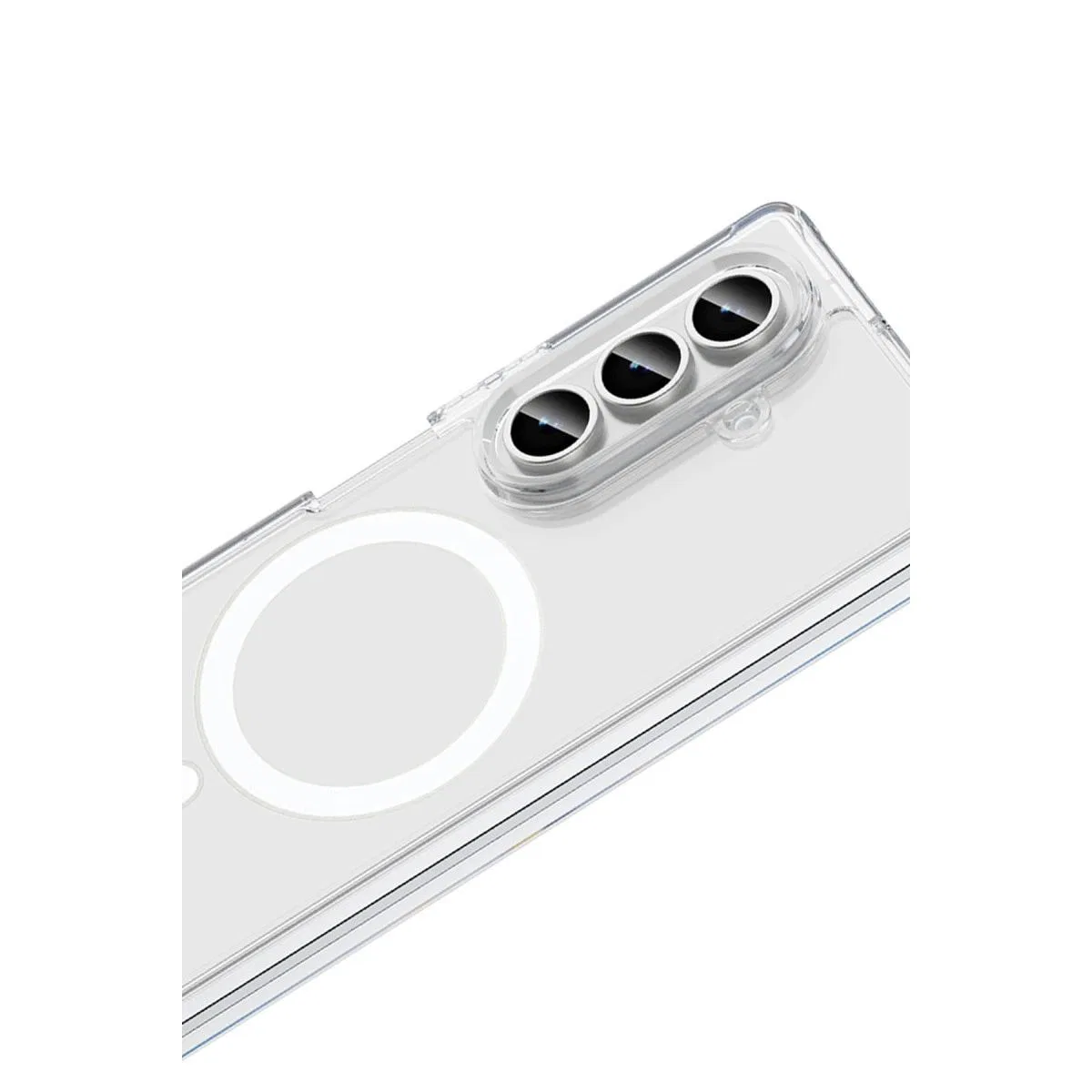 Samsung Galaxy Z Fold 7 Kılıf Magneticsafe Şeffaf Silikon - Şeffaf görsel 4