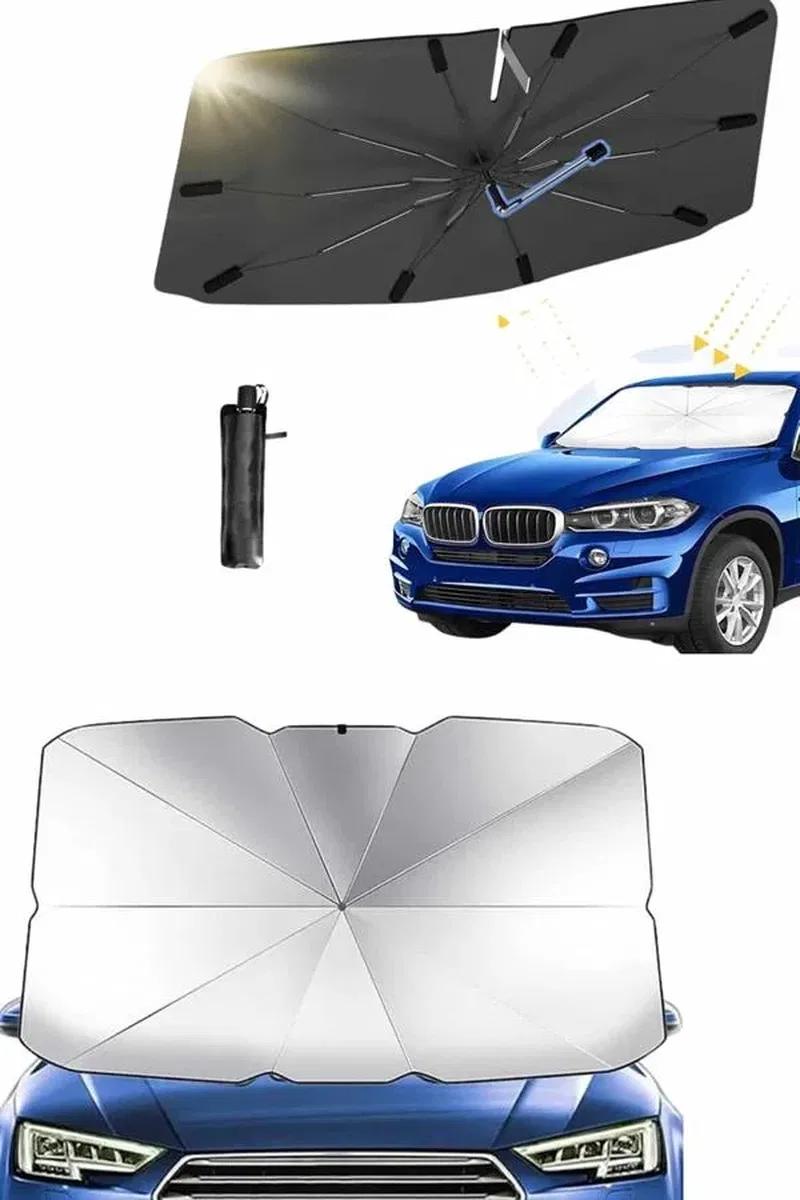 Yeni Nesil Tüm Araç Modellerine Uygun Oto Şemsiye Katlanabilir UV Işınlarına Karşı görsel 4