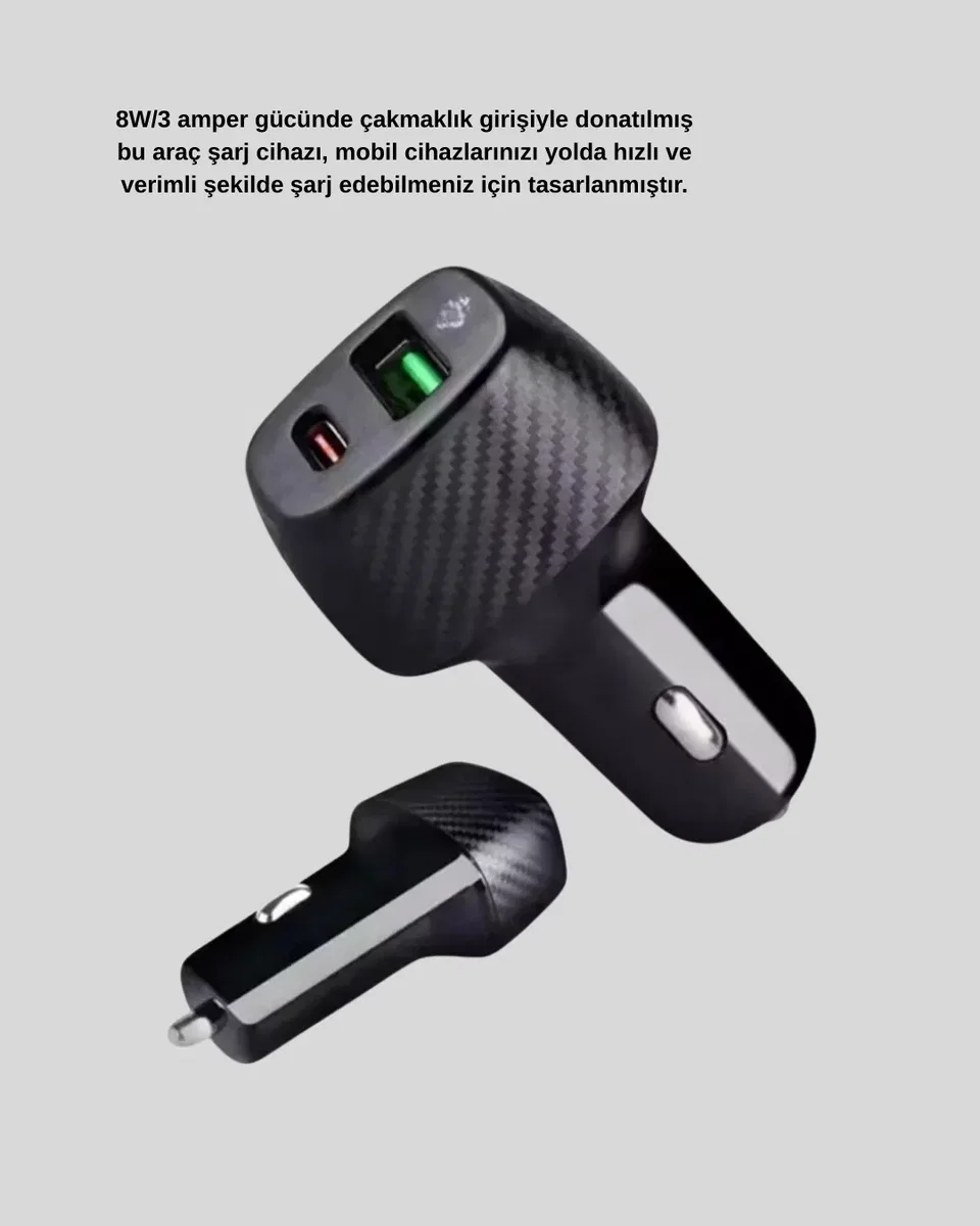 Araç İçi Bluetooth Müzik Kiti + Type-C PD Araç Şarjı Seti görsel 2