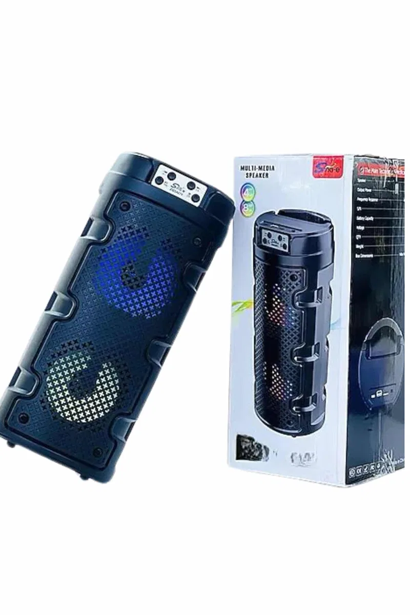 Bluetooth Hoparlör Rgb Led Işıklı Büyük Boy Yüksek Bass Çift Loblu görsel 5