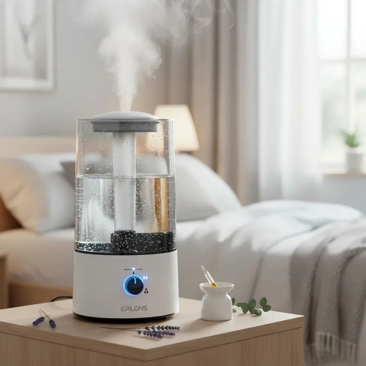 Rbh-04 Ultrasonik Hava Nemlendirici 4 Litre Buhar Makinesi Aroma Difüzörü - Otomatik Kapanma görsel 4
