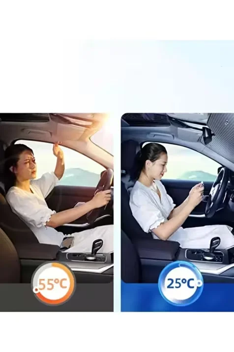 Araç Ön Cam Güneşlik Isı Yalıtımlı Katlanabilir Model Renault Megane Honda Civic Opel Astra Ford Focus görsel 2