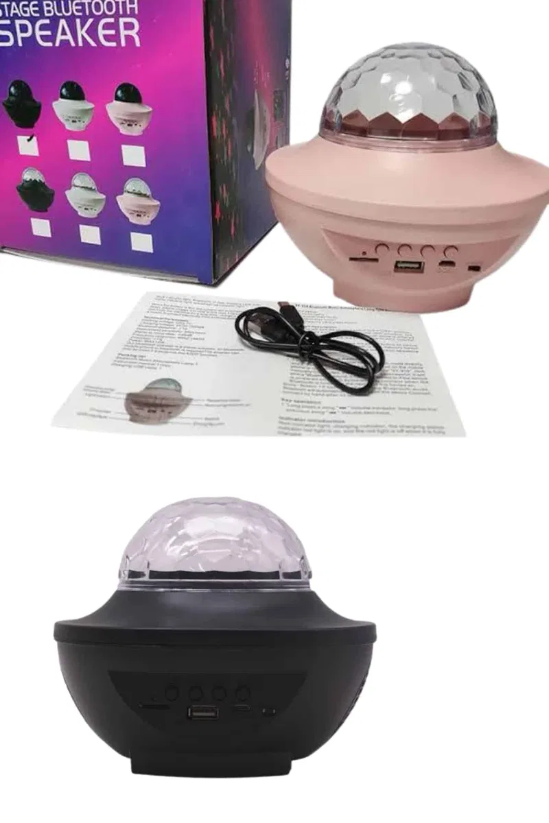 Dönen Işıklı Disko Topu Projektör Müzik Çalarlı Disco Speaker görsel 2