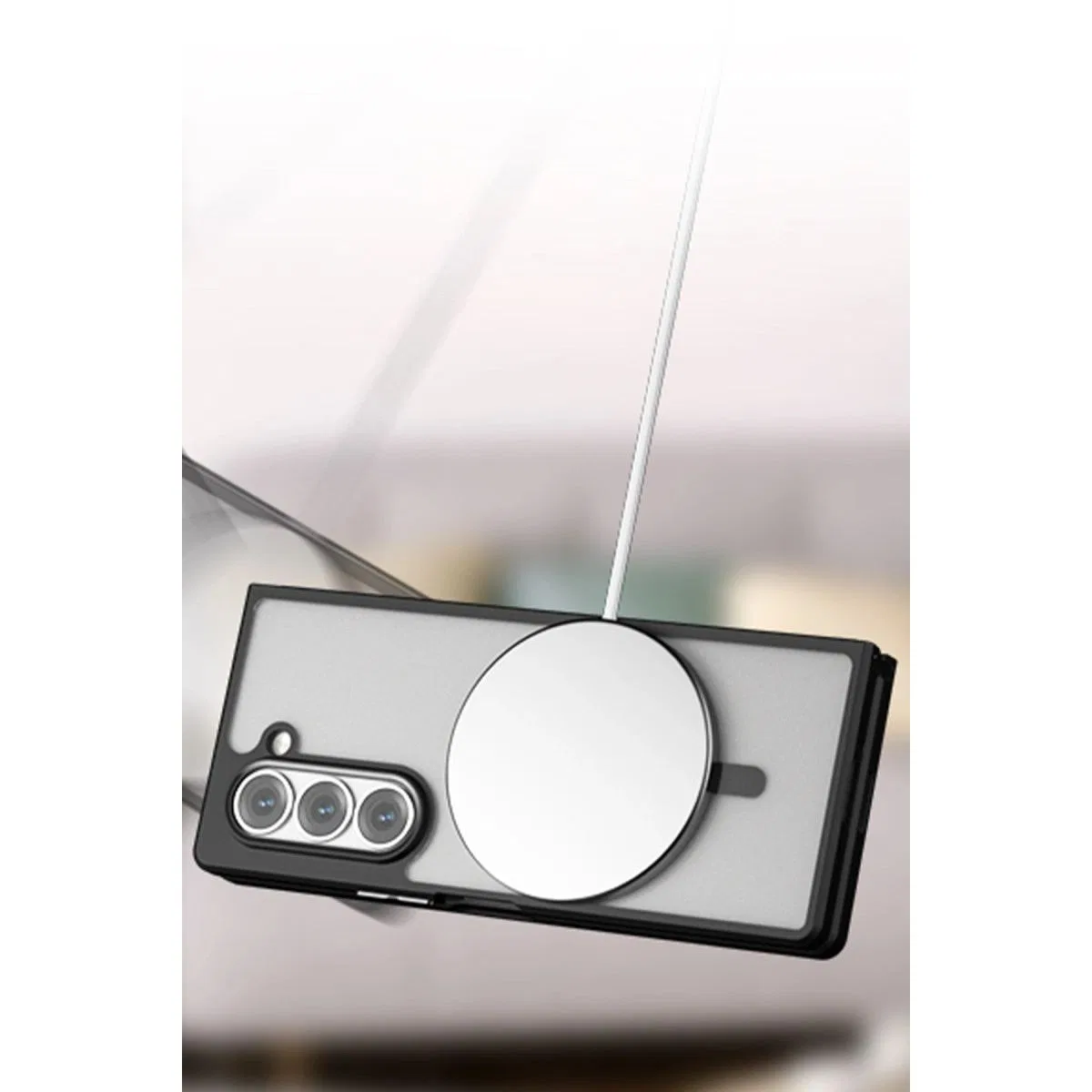 Samsung Galaxy Z Fold 5 Kılıf Blur Fold Magsafe Kapak - Siyah görsel 5