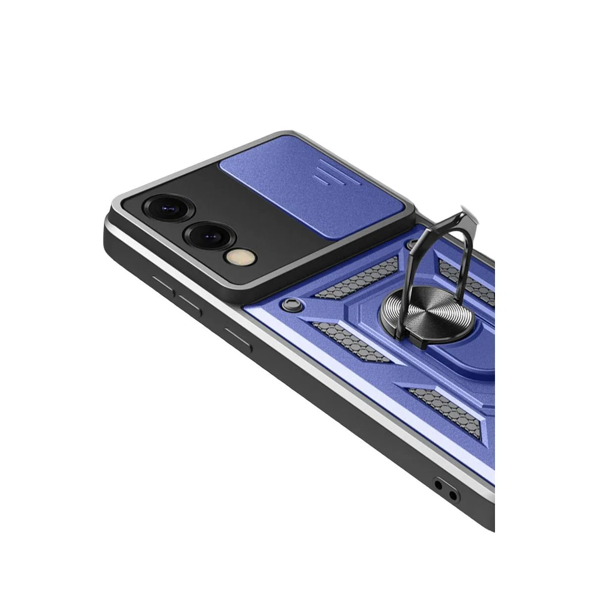 Samsung Galaxy S25 Edge Pars Lens Yüzüklü Silikon - Lacivert görsel 4