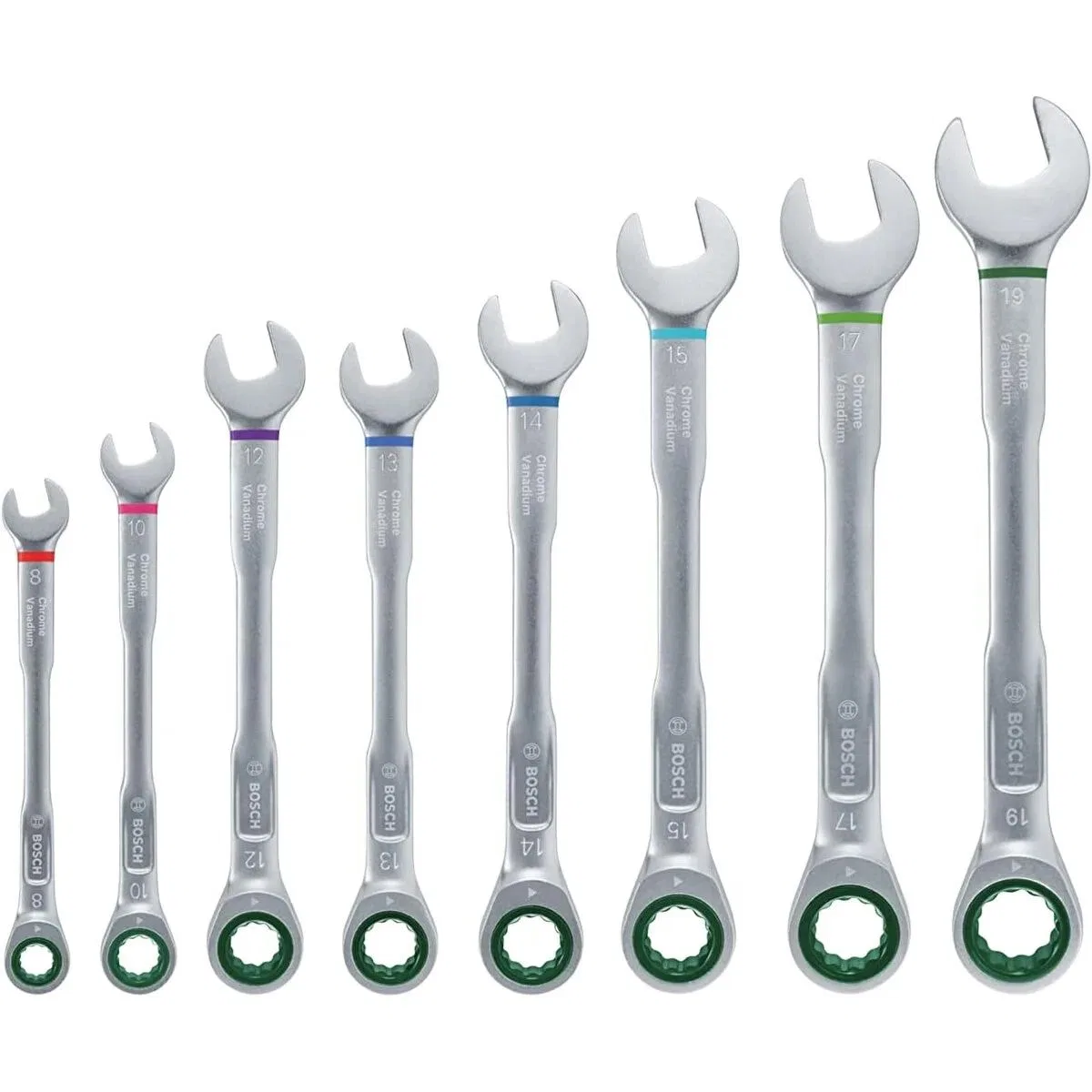 8 Parça 8-19 mm Kombine Anahtar Takımı (Plastik Standlı, Taşıma Aparatlı) görsel 3