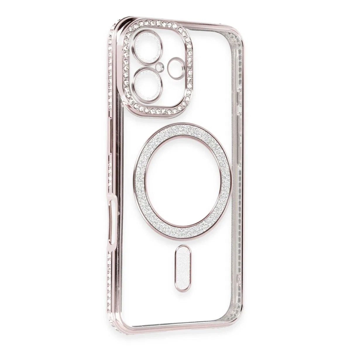 Apple İphone 16 Kılıf Joke Simli Magneticsafe Kılıf - Pembe görsel 3