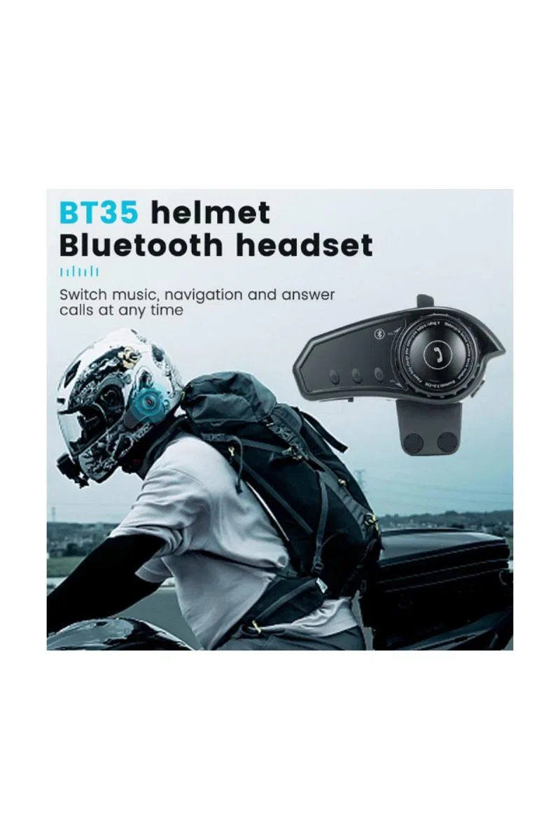 Bt35 Kask Kulaklık Bluetooth 5. 0 Motosiklet Interkom Su Geçirmez Kablosuz Kulaklık görsel 6