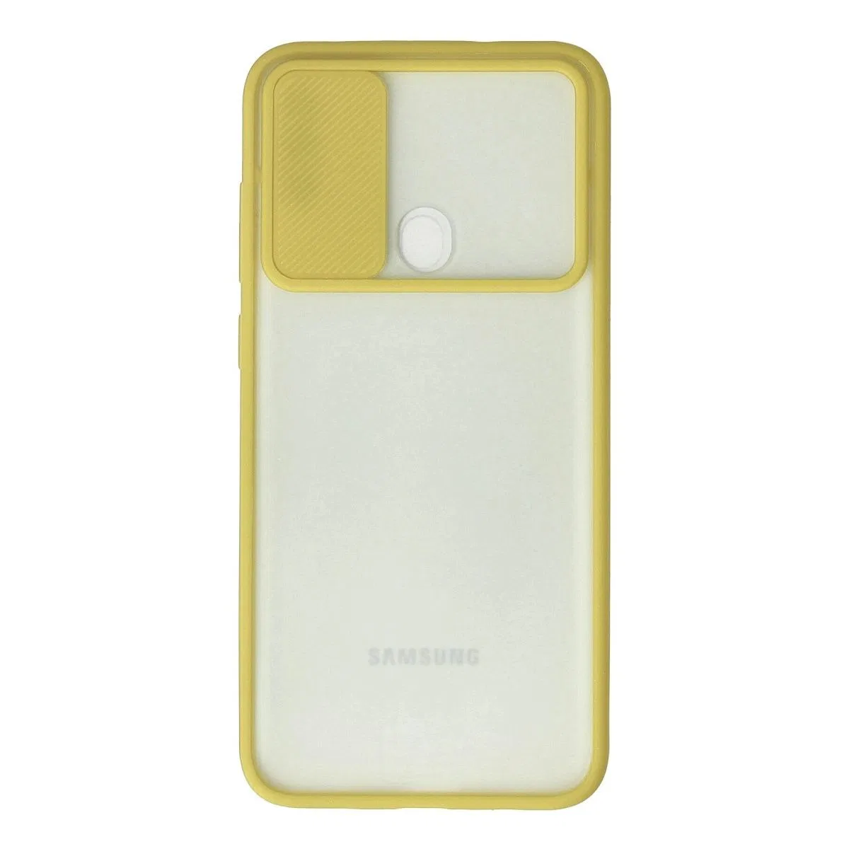 Samsung Galaxy A11 Kılıf Palm Buzlu Kamera Sürgülü Silikon - Sarı görsel 2