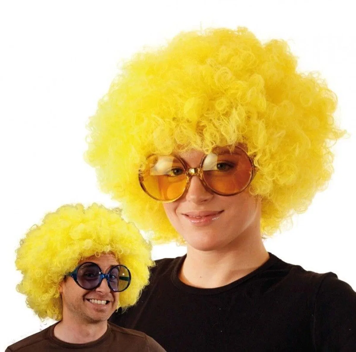 Sarı Renk Kıvırcık Afro Bonus Peruk görsel 3