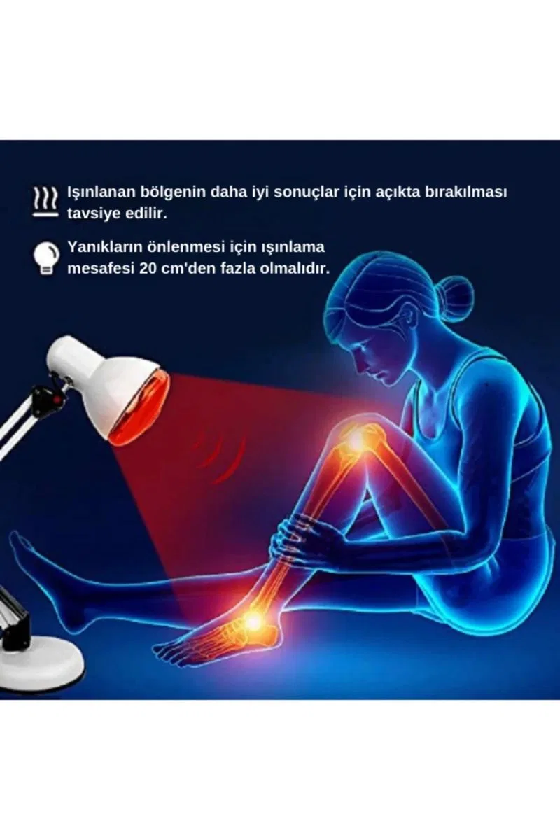 250w Kızılötesi (infrared) Isıtıcılı Fizik Tedavi Lambası (kırmızı Işık) E27 (kalın Duy) görsel 2