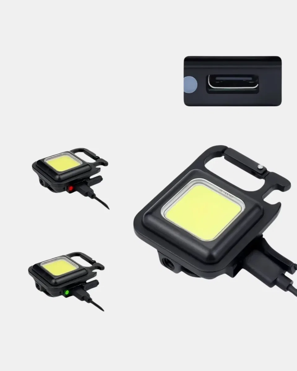 Şarjlı COB LED Anahtarlık Fener – 4 Modlu, Manyetik ve Katlanabilir Standlı Yeni Nesil görsel 5