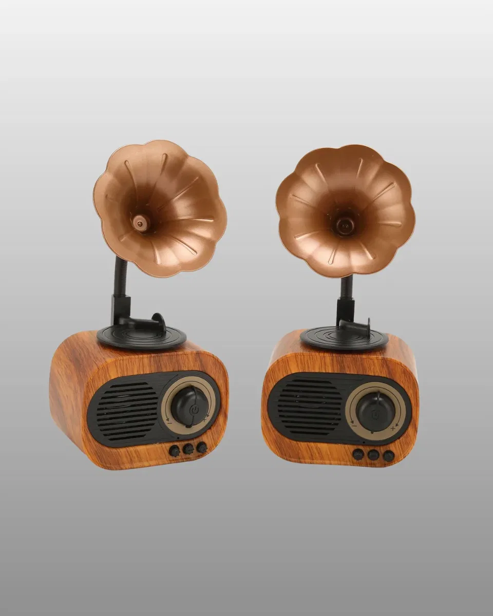 Mini Nostaljik Bluetooth Hoparlör FM Radyo 8 Saat Batarya Yeni Nesil görsel 2