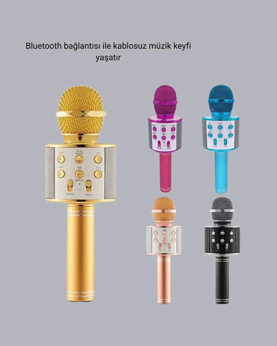 Bluetooth Karaoke Mikrofon – Yüksek Ses Kalitesi, Yankı Efektli, Uzun Ömürlü Pil görsel 2