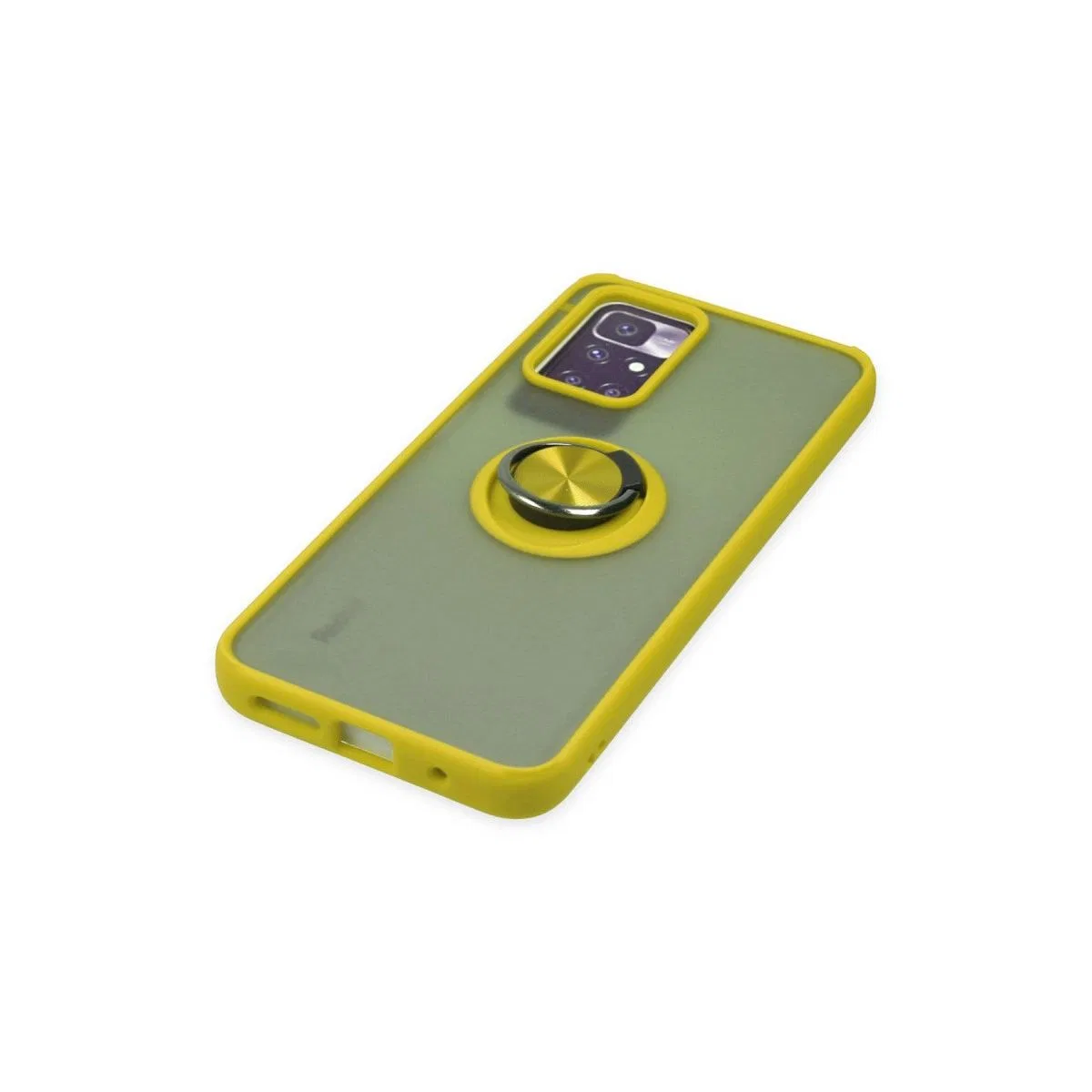 Xiaomi Redmi 10 2022 Kılıf Montreal Yüzüklü Silikon Kapak - Sarı görsel 5