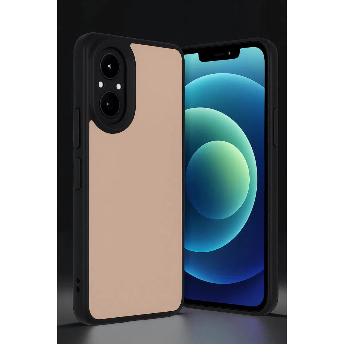 Realme 12 Lite Kılıf Aras Deri Kapak - Pudra görsel 2