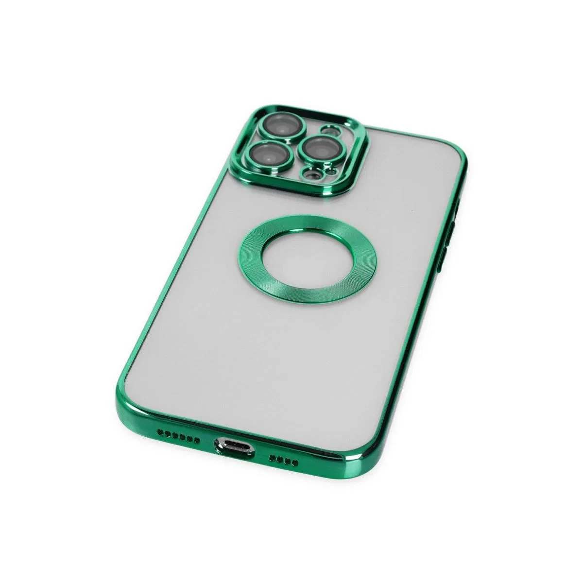 Apple İphone 14 Pro Max Kılıf Slot Silikon - Köknar Yeşili görsel 4