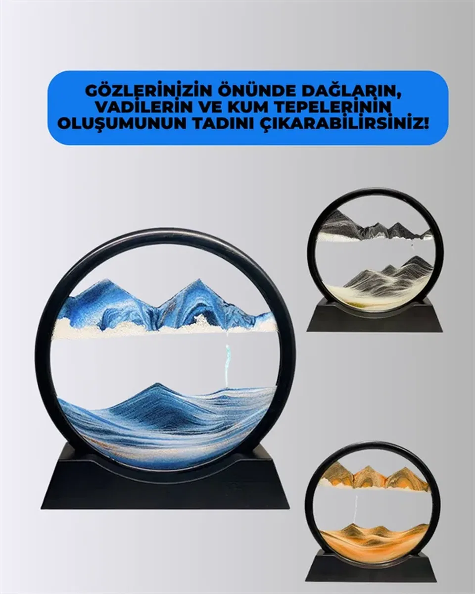 Döndürülebilir Dinamik Kum Tablosu – Stres Giderici, Yüksek Kaliteli Cam ve Doğal Kum ile Sanatsal Masa Dekoru görsel 5