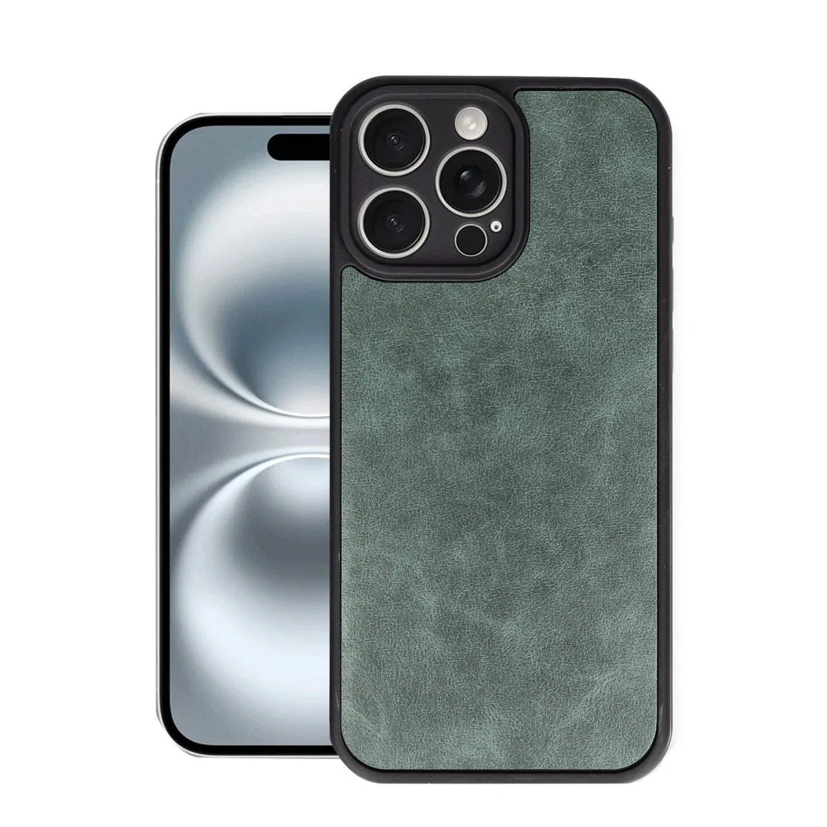 Apple İphone 16 Pro Max Kılıf Aras Deri Kapak - Koyu Yeşil