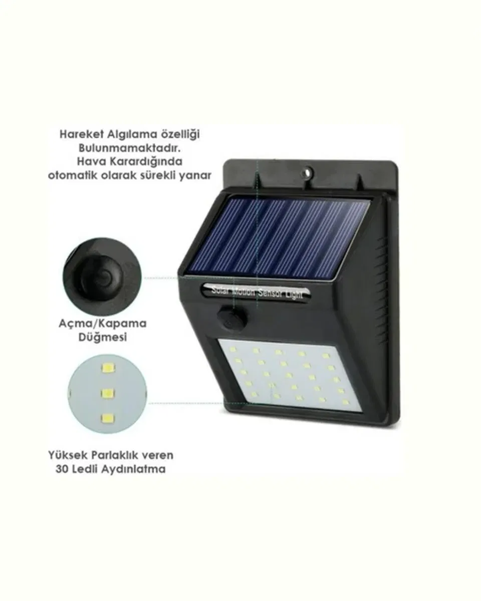 Solar Enerjili 20 LED Duvar Lambası | Hareket Sensörlü, Su Geçirmez, Kablo Gerektirmez görsel 5