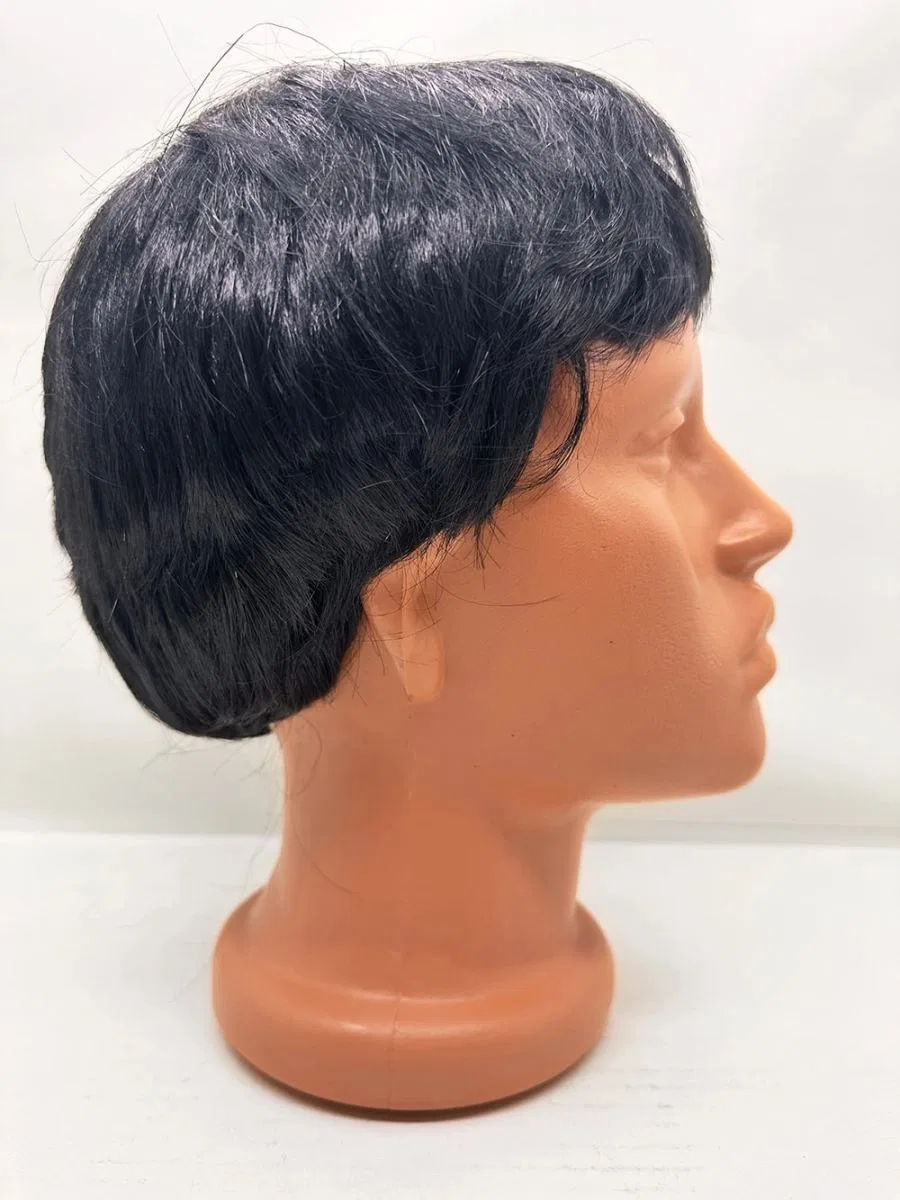 Siyah Renk Kısa Kesim İçi Astarlı Erkek Peruğu görsel 4