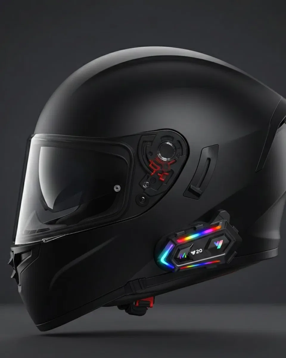 Yeni Nesil Bluetooth 5. 3 Motosiklet Intercom RGB Işıklı 1000m Mesafeli