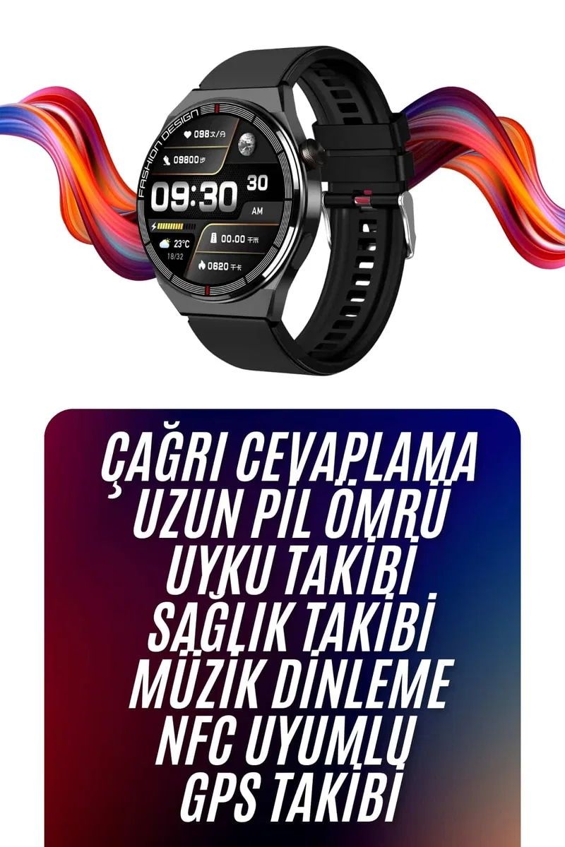 Amoled Ekran Akıllı Saat Üç Kordonlu İOS Android Uyumlu görsel 2