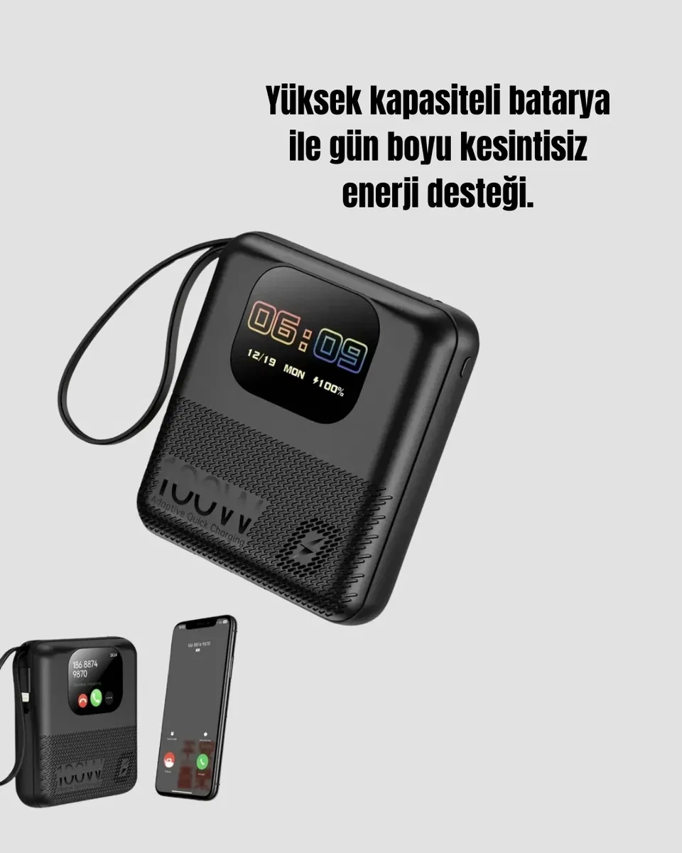 2025 Yeni Seri 10000 mAh Powerbank Bluetooth Bağlantılı Hızlı Şarj görsel 3