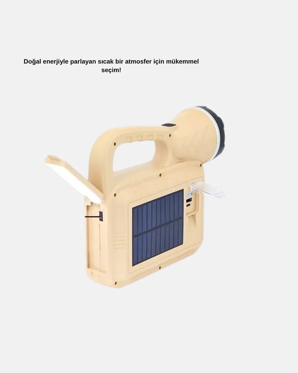 Solar Alev Işığı COB Teknolojili Taşınabilir El Feneri ve Kamp Lambası görsel 3