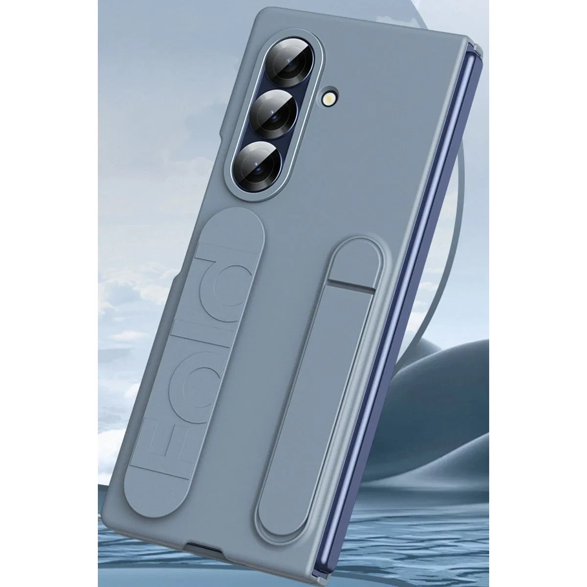 Newface Samsung Galaxy Z Fold 7 Kılıf Costa Standlı Kapak - Gri görsel 4